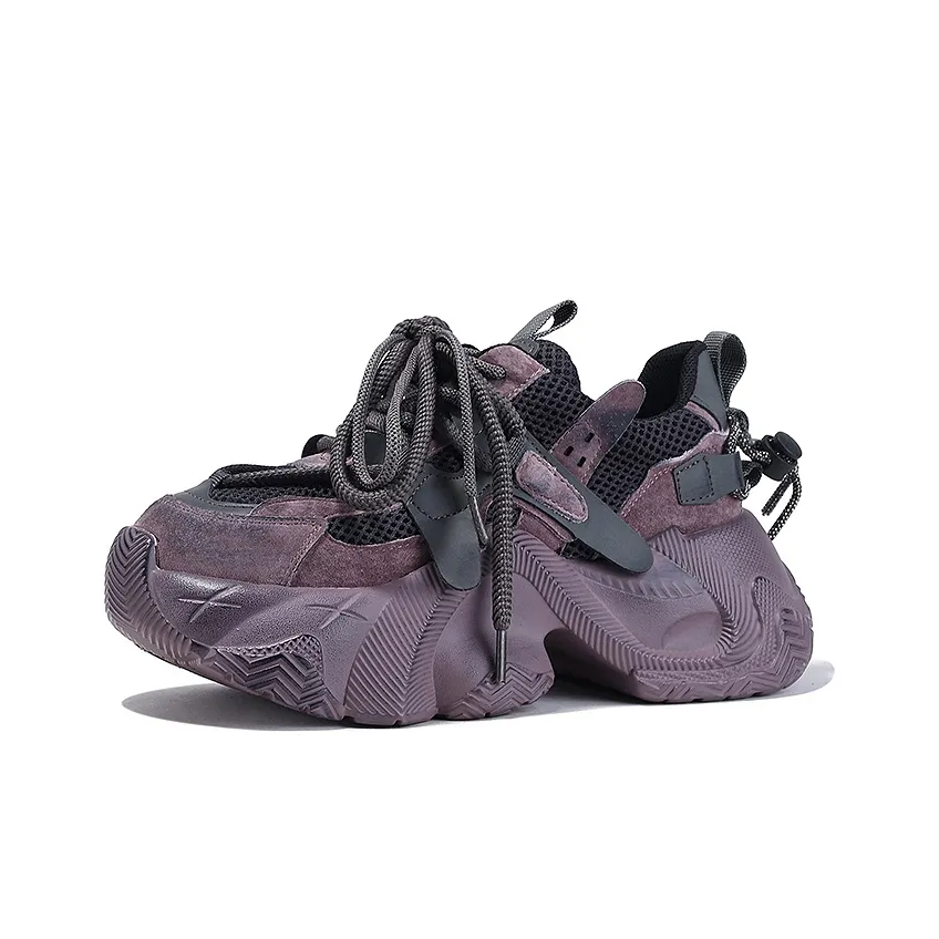 BELLALILY Height Increasing Abrasion Resistant Breathable Slip Resistant Low Top Chunky Sneakers Women's