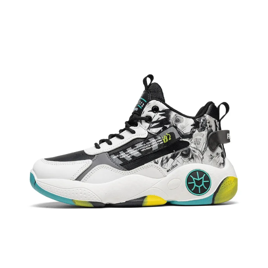 Черные баскетбольные кроссовки с хвостом оленя амортизирующие противоскользящие устойчивые к истиранию с высоким верхом унисекс