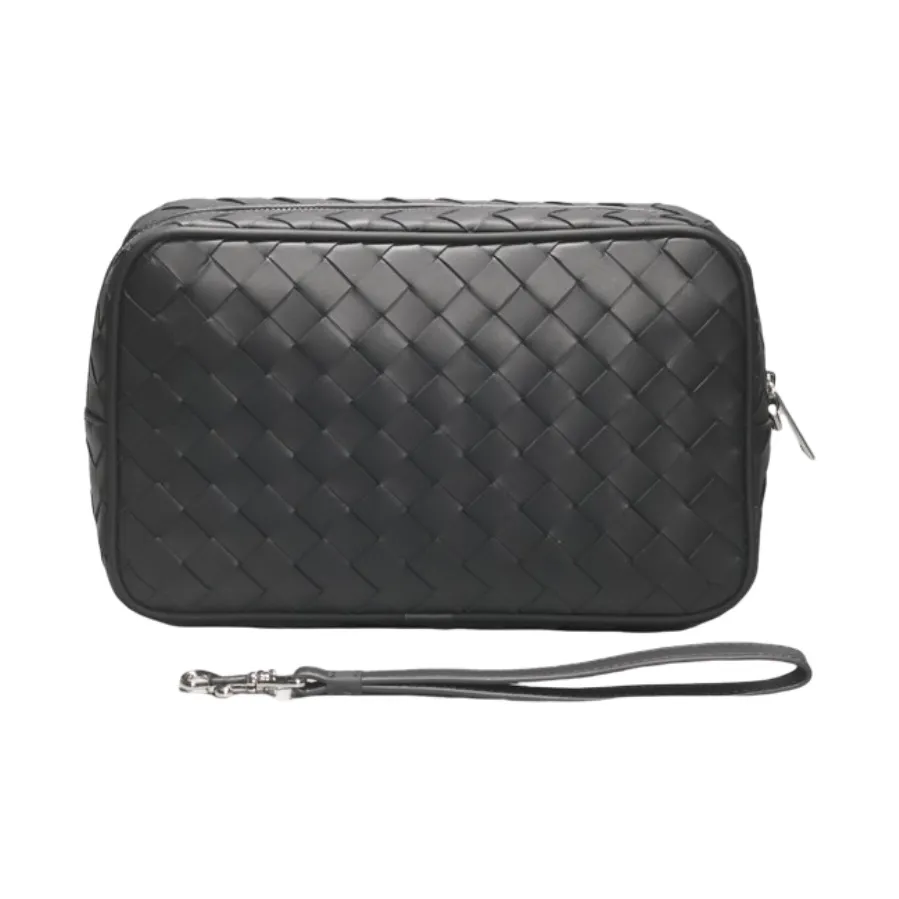 CMLZIUA Клатч из крупнозернистой текстуры коровьей кожи унисекс черный