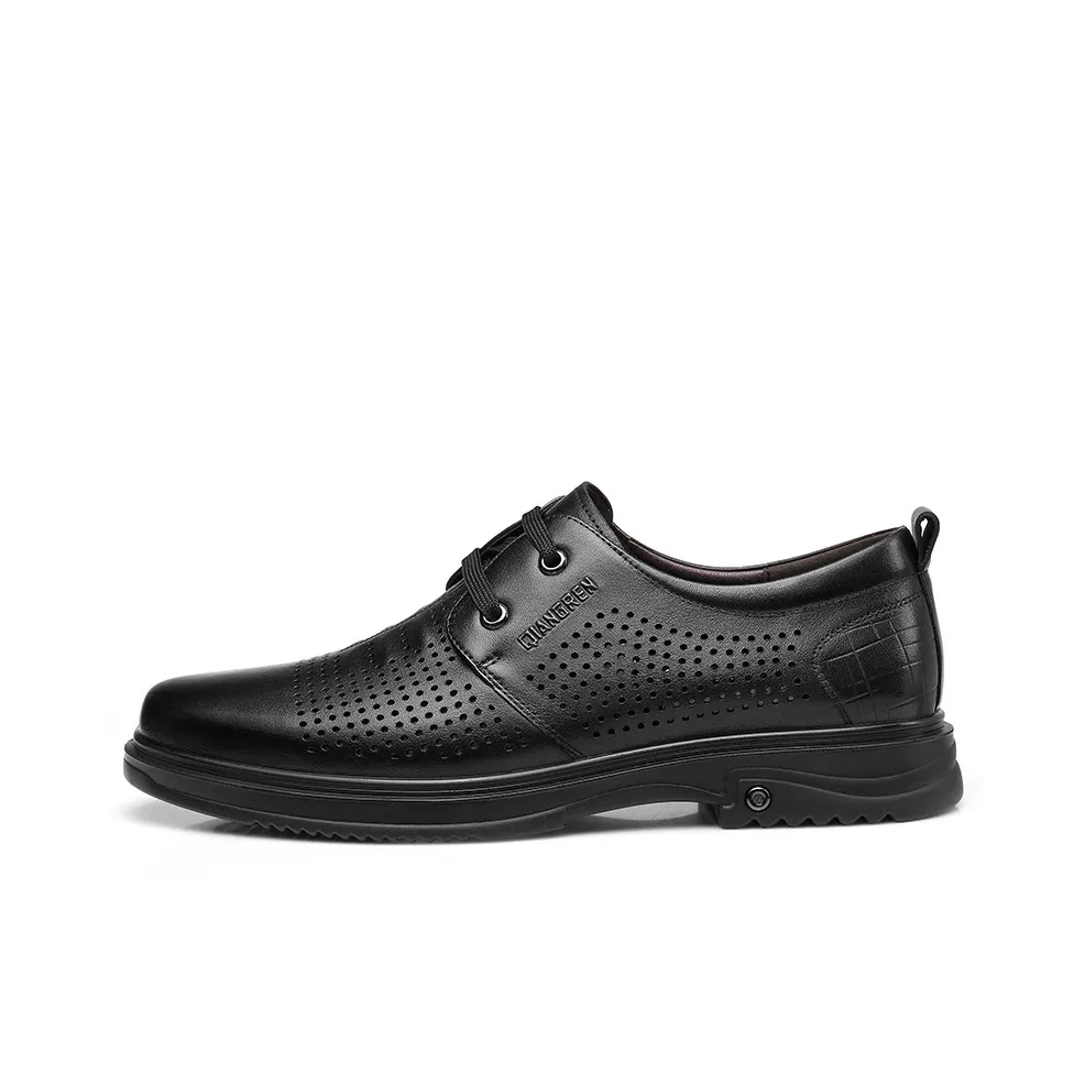 Strongman 3515 Cut-Out Leather Shoes For Men-Summer Business Casual Shoes For Dad Comfortable