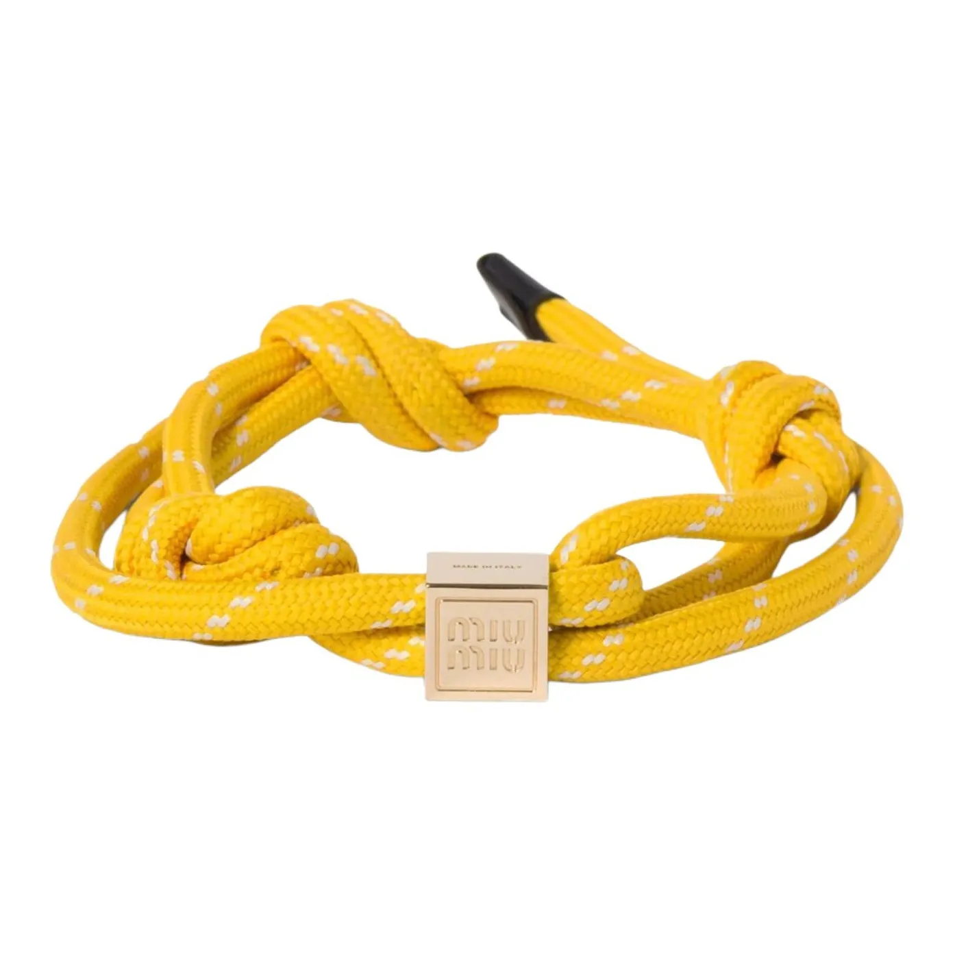 MIU MIU Logo engraved Cord Bracelet