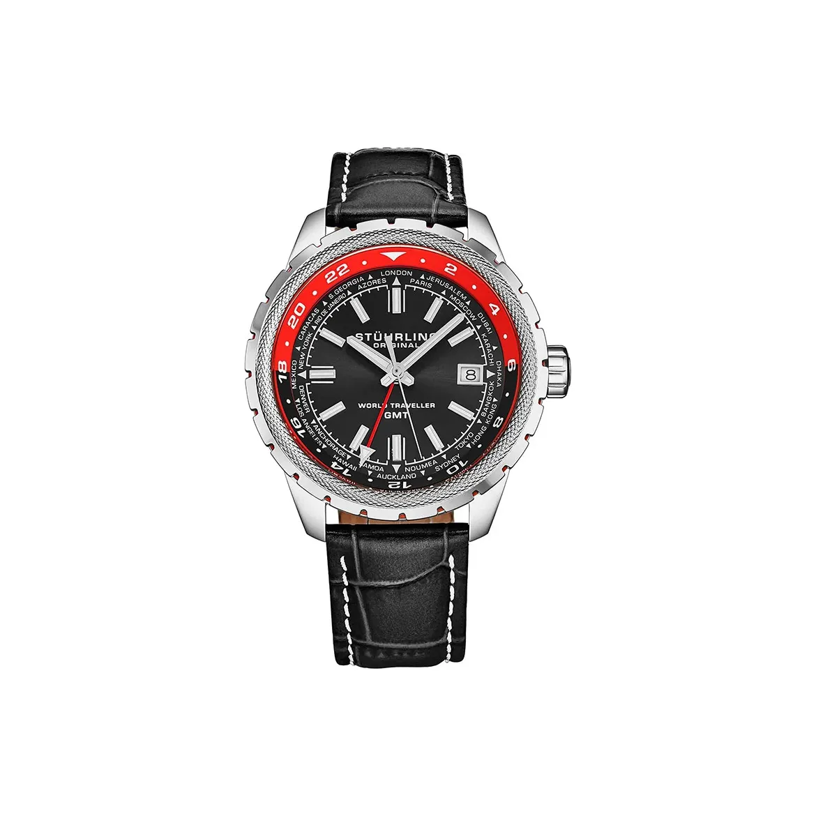 STUHRLING Кварцевый механизм Мужские часы 42 мм Черный