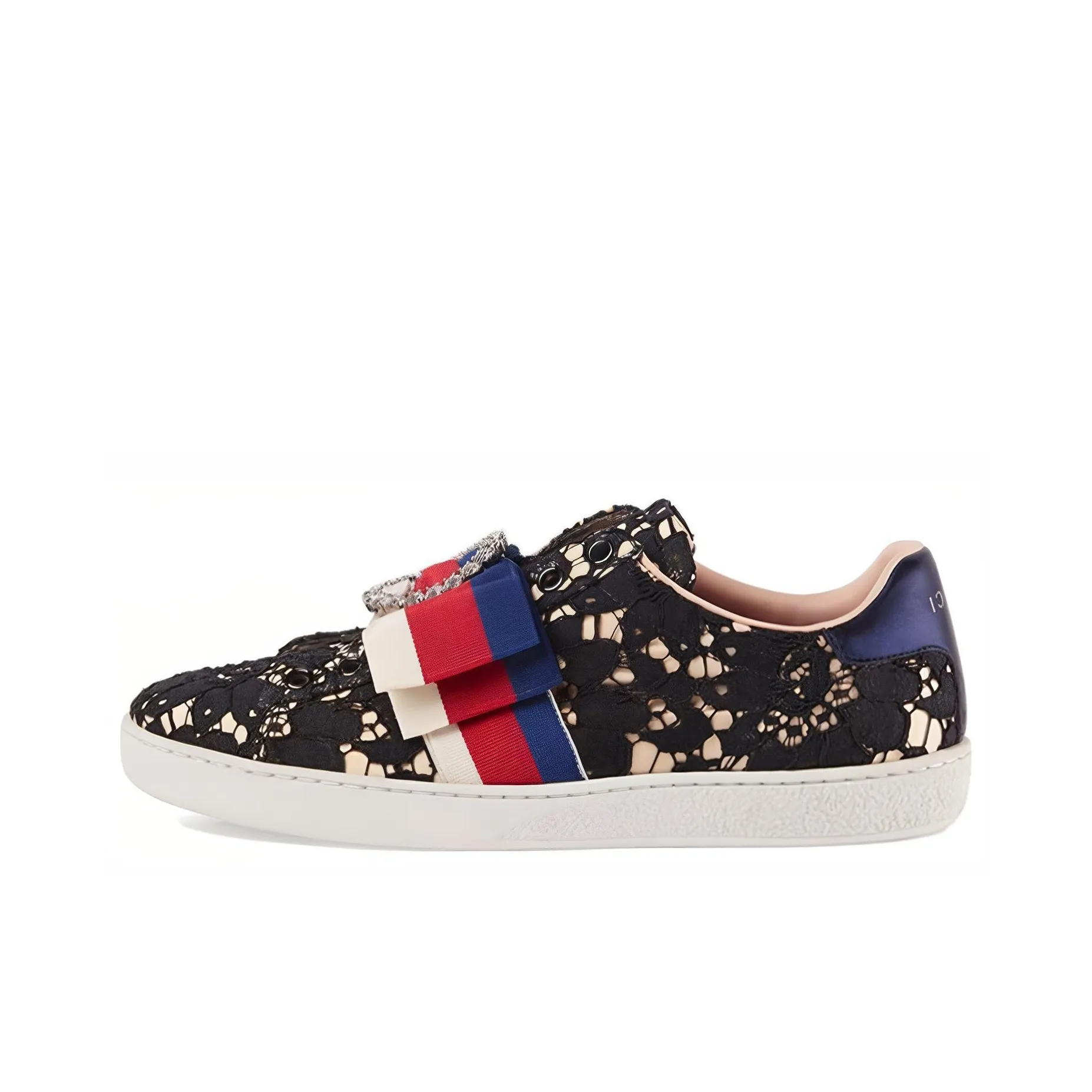 GUCCI Ace Low Топ Стильные Скейтбординги Женские Черный