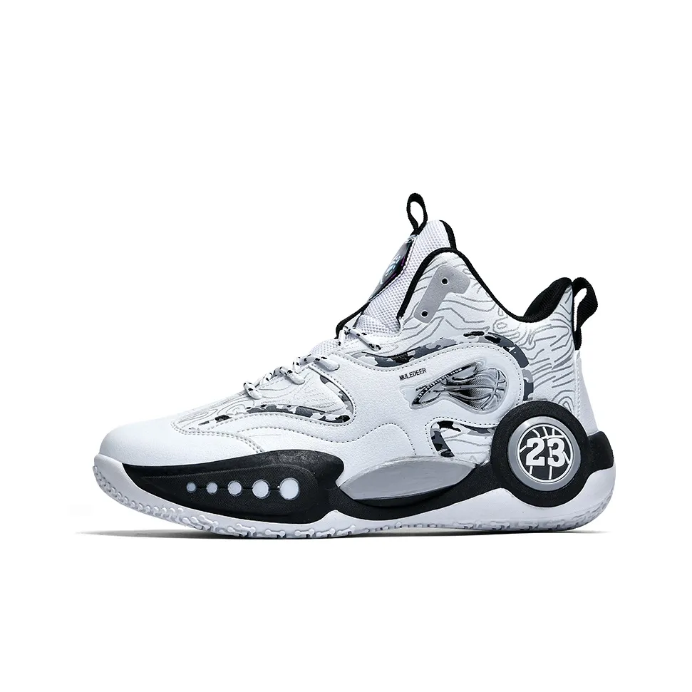 Черные баскетбольные кроссовки с хвостом оленя амортизирующие противоскользящие устойчивые к истиранию с высоким верхом унисекс