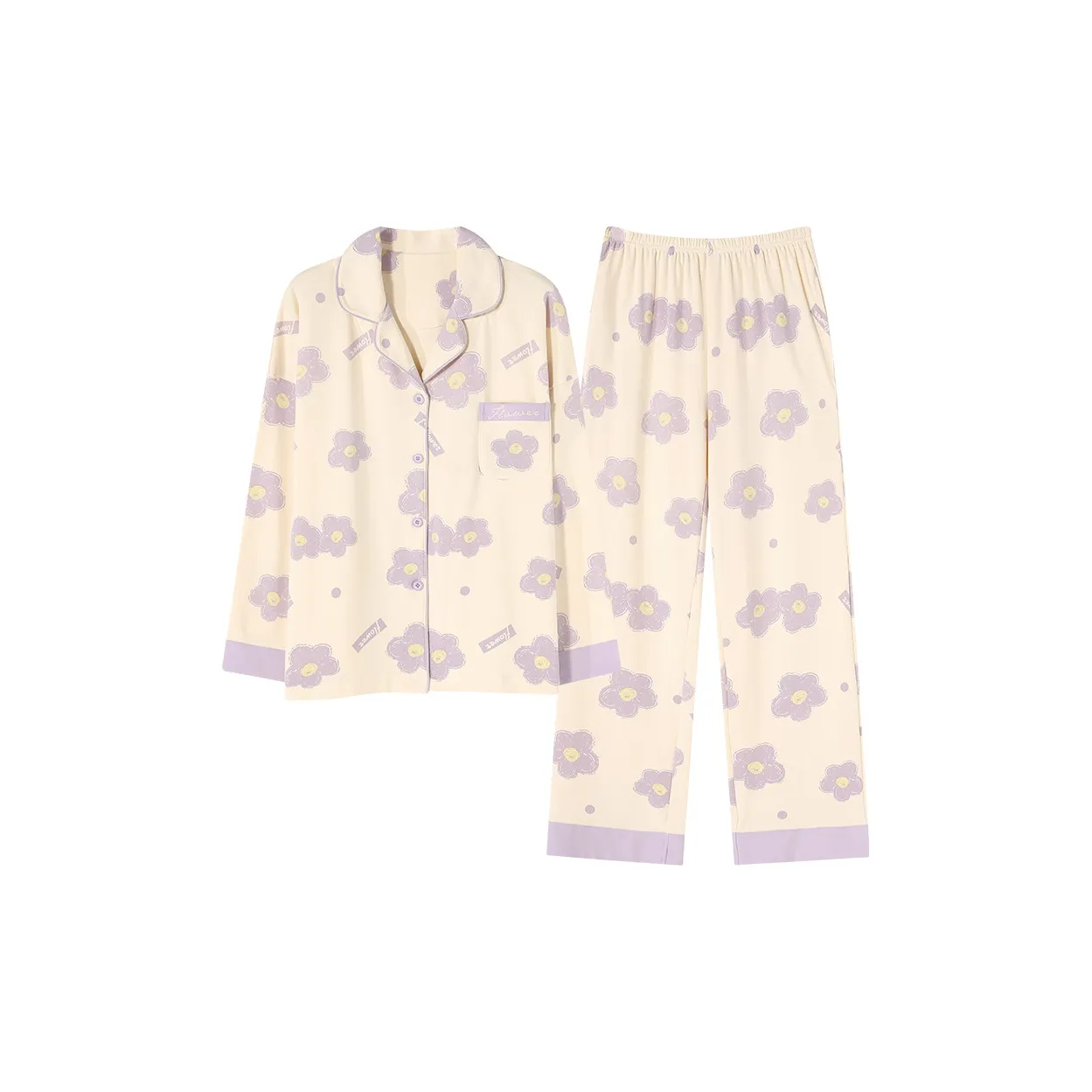 Follow The United States Pajama Set Women's Romantic Purple