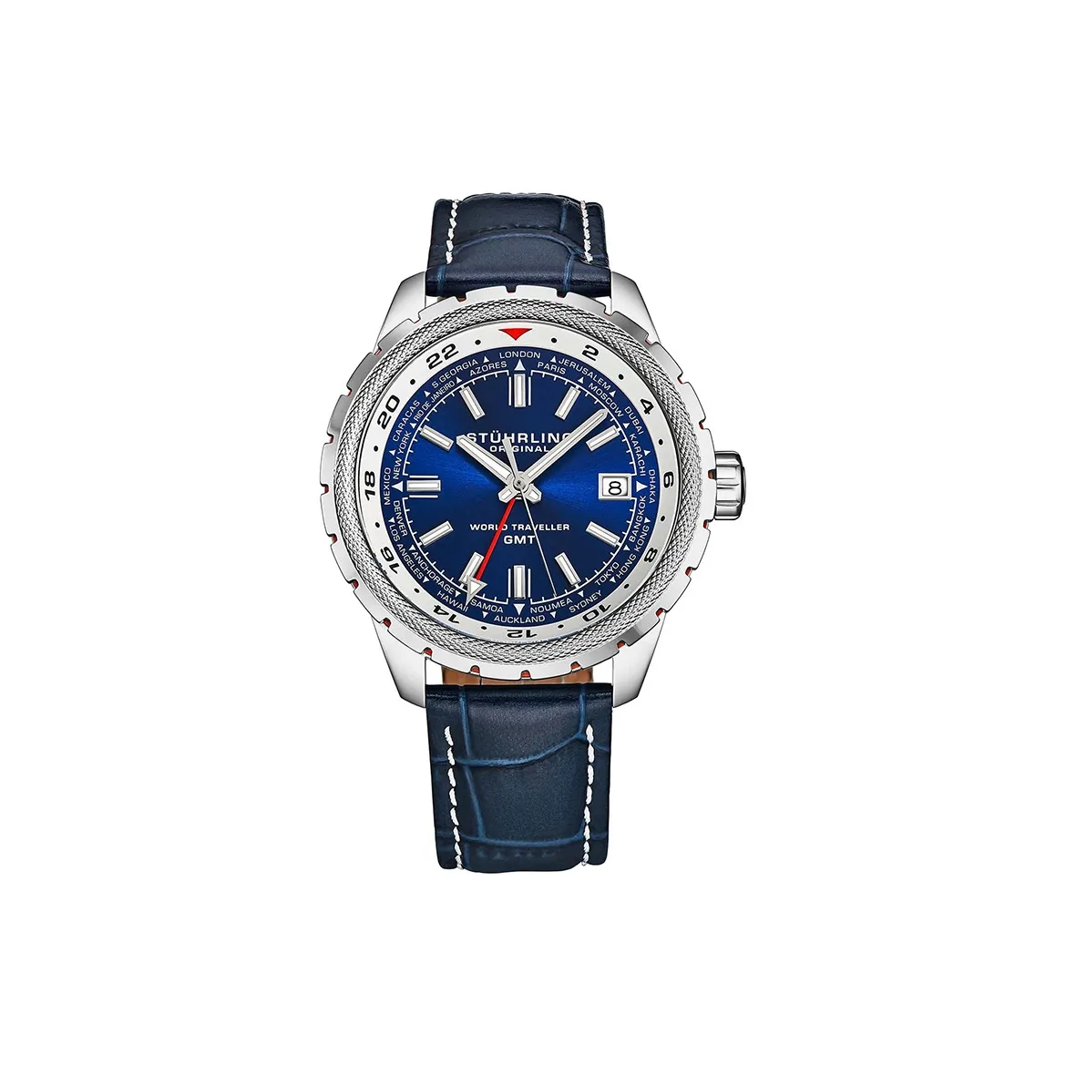 STUHRLING Кварцевый механизм Мужские часы 42 мм Синий