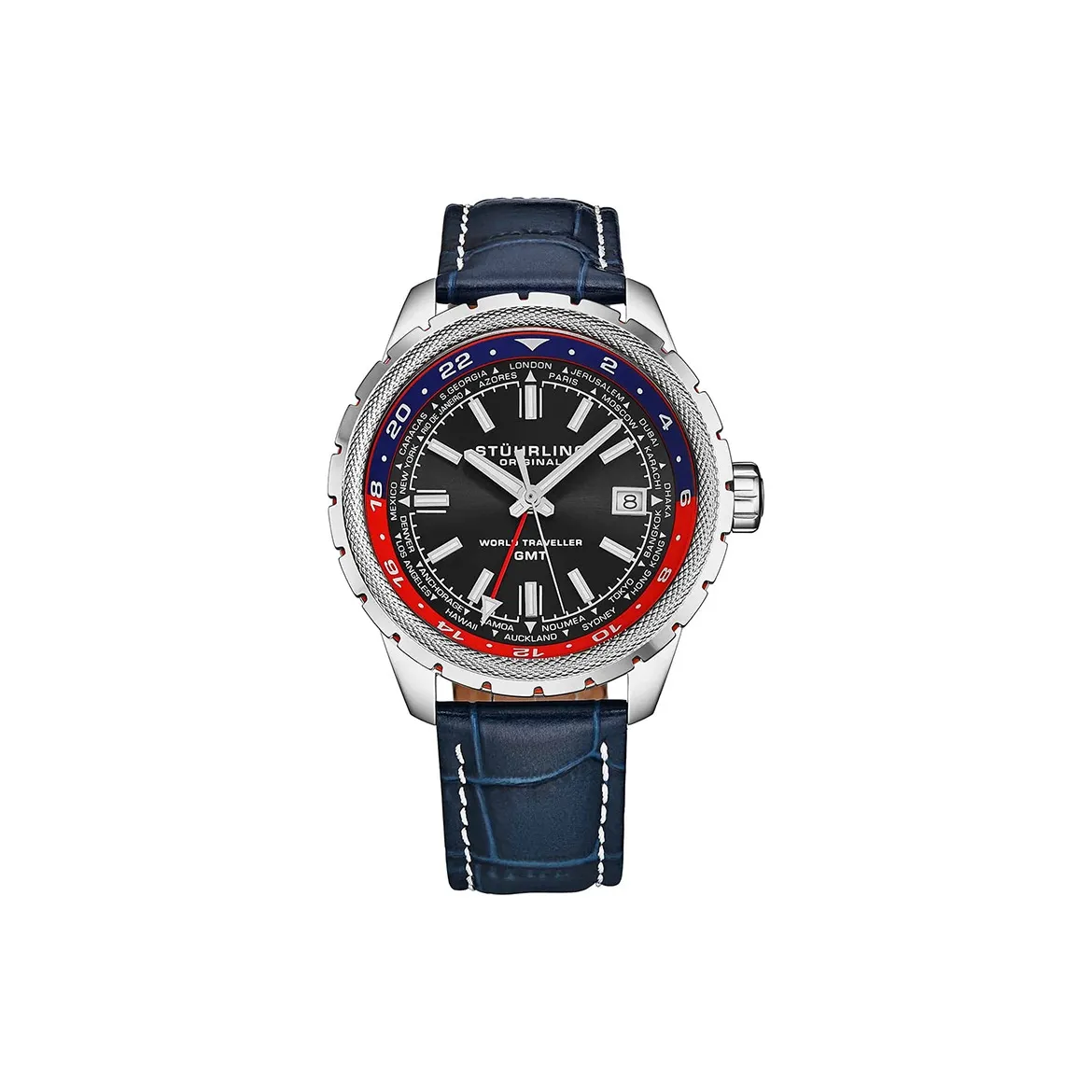 STUHRLING Кварцевый механизм Мужские часы 42 мм Черный