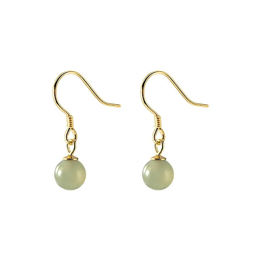 Best Wishes Hetian Jade Earrings Unisex