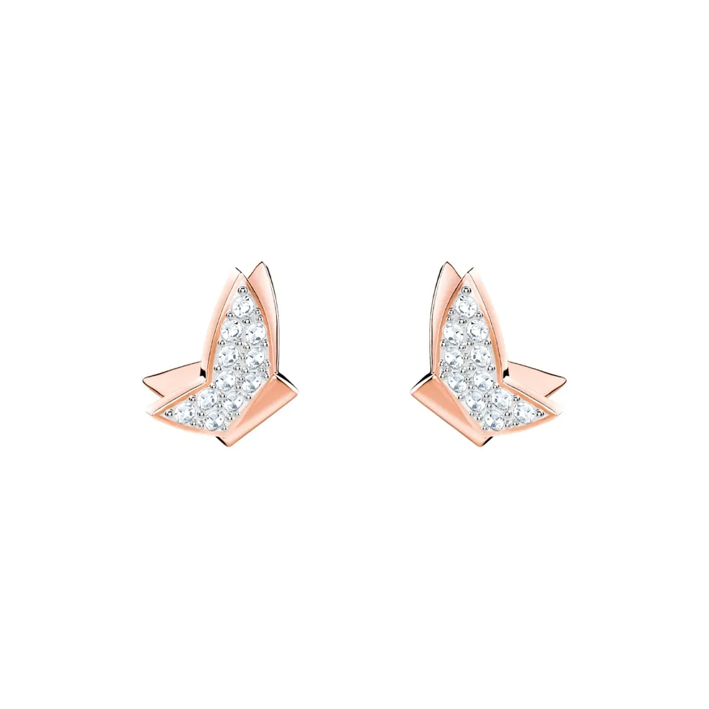 Swarovski Серьги с розовым золотом покрытие женские золото