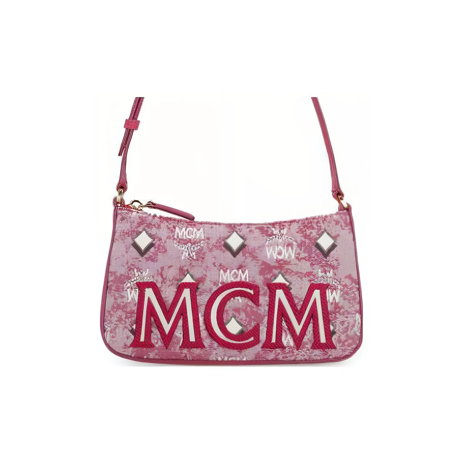 MCM Fabric Shoulder Bag Mini Women's Red