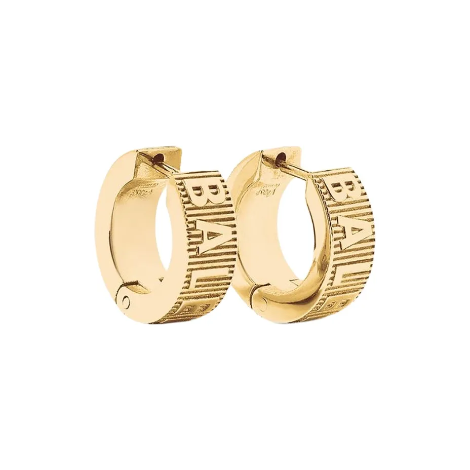 Balenciaga Force Striped Hoop Earrings
