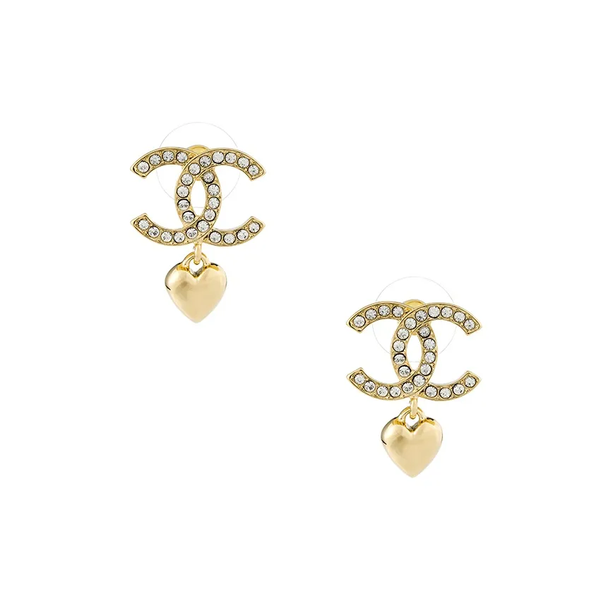 CHANEL Metal Earrings Women's Gold