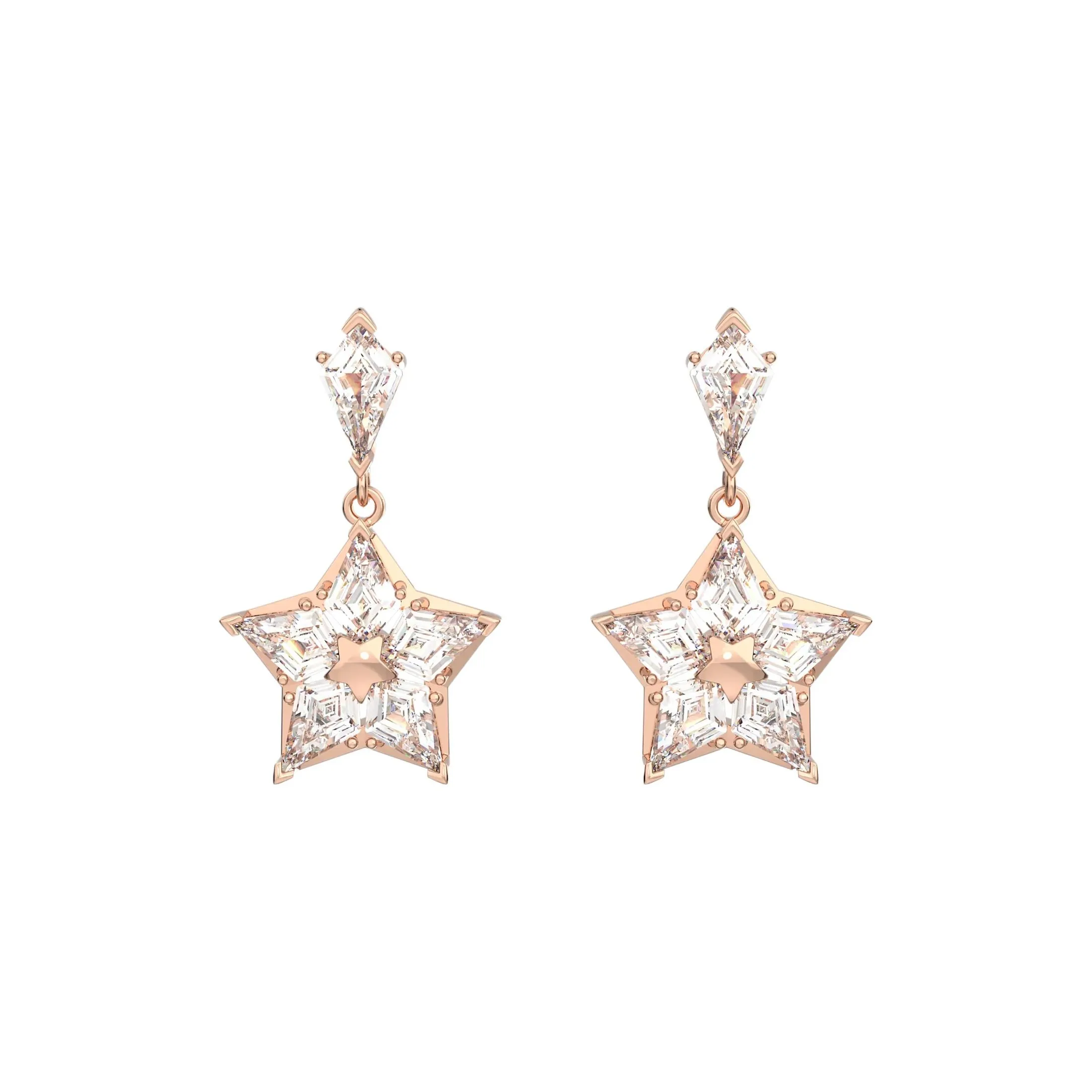 Серьги Swarovski с кубическим цирконием женские розовое золото