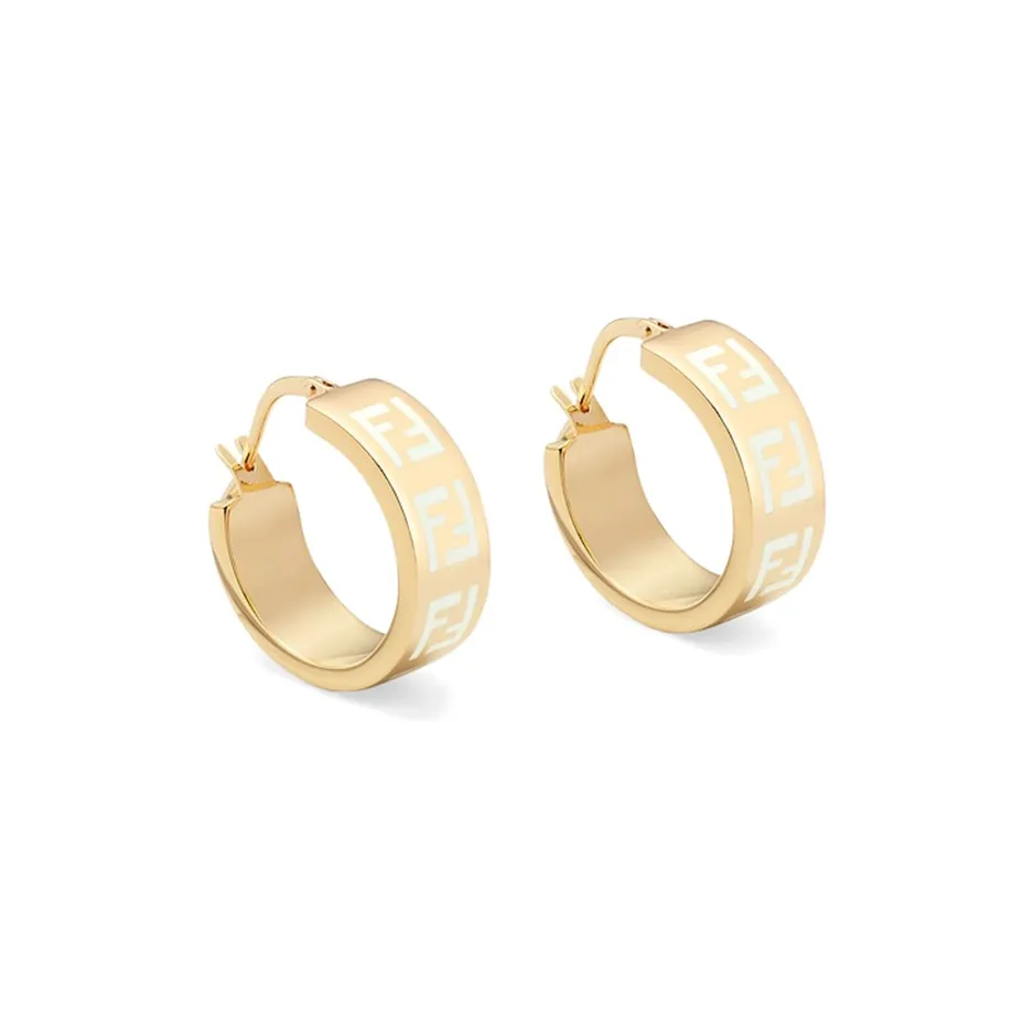 FENDI Earrings Unisex Gold