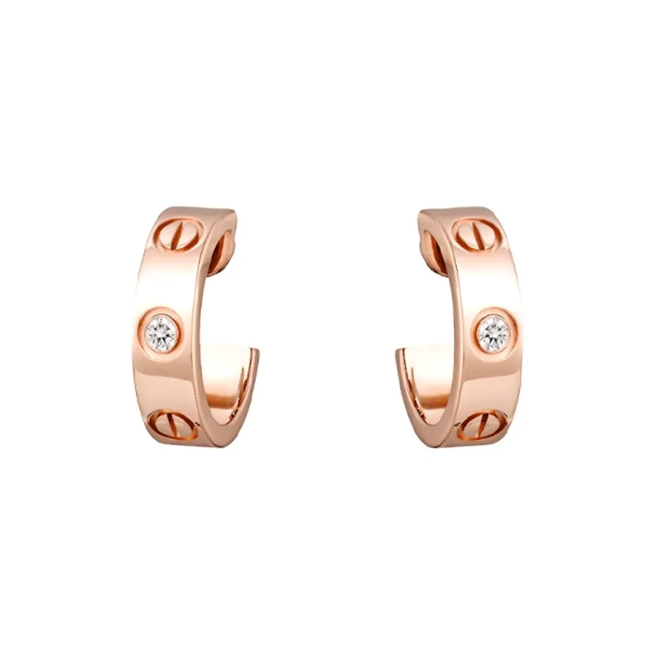 CARTIER LOVE Series 18K Rose Gold Earrings Unisex
