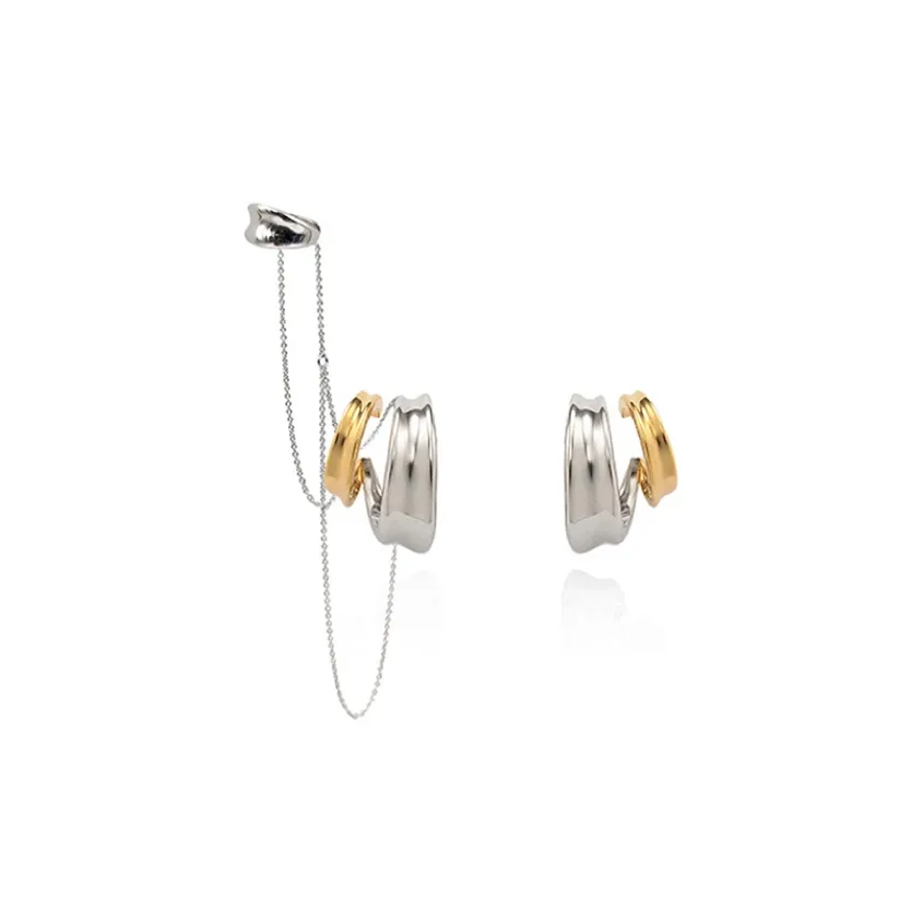 Juunngle Lab 18К Белое Золото Покрытие Медные Серьги Унисекс