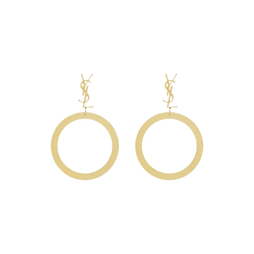 SAINT LAURENT Cassandre Pendant Hoop Earrings
