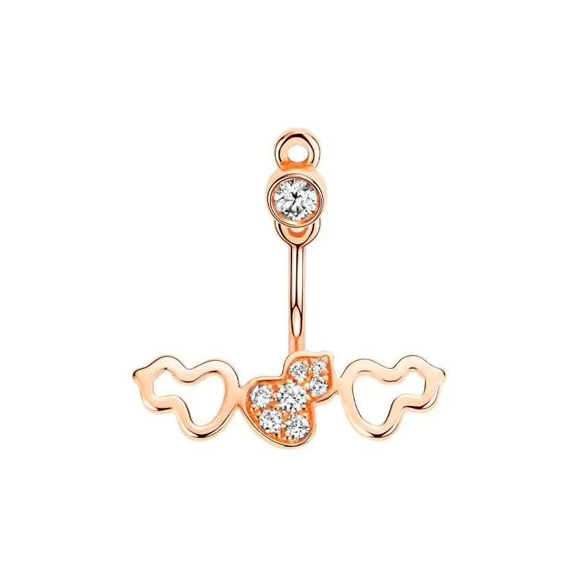 Qeelin 18K Rose Gold, Diamond Earrings Women's Rose Gold
