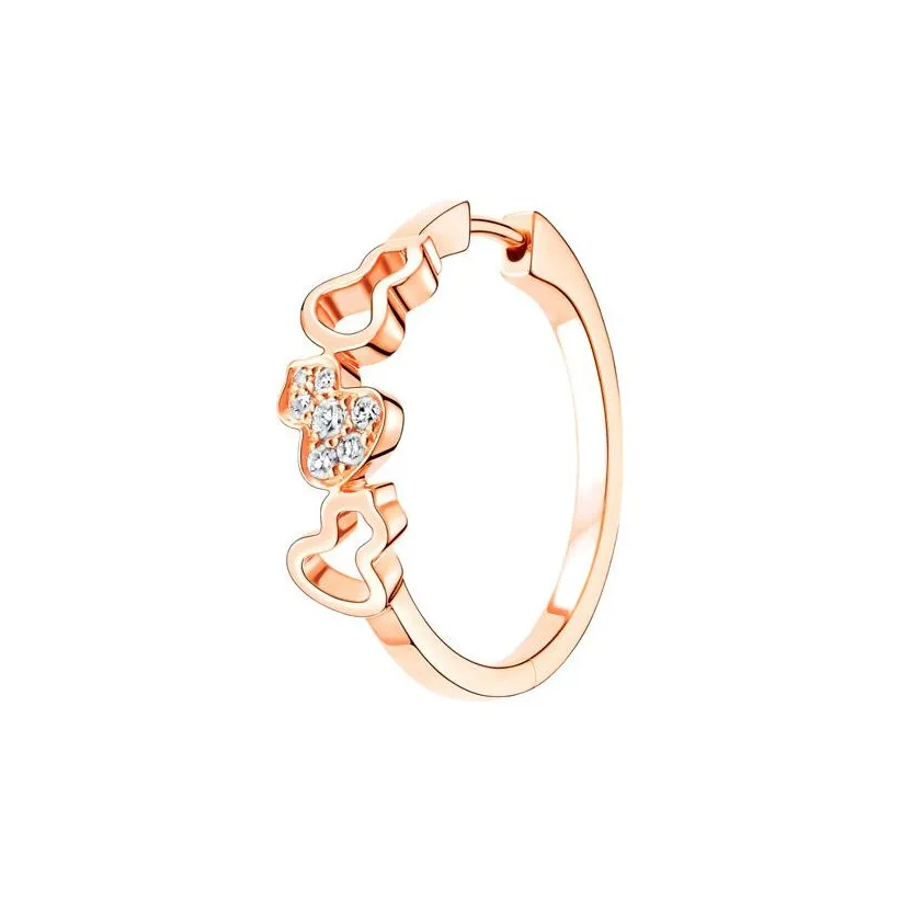 Qeelin 18K Rose Gold, Diamond Earrings Women's Rose Gold