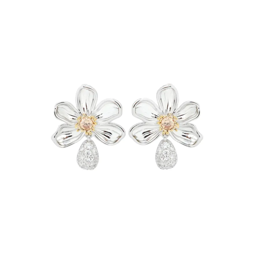 LES NEREIDES Кристалл Латунь Золото с покрытием Платина с покрытием Кубический цирконий Серьги Женские Прозрачный