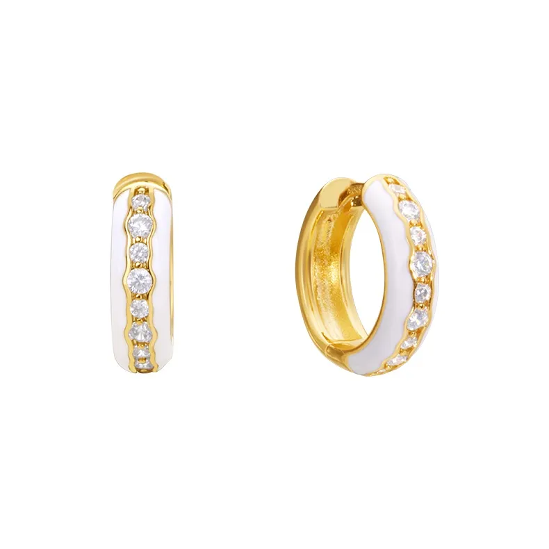 Arsis Серьги из каратового золота с искусственным цирконием Женские Белые