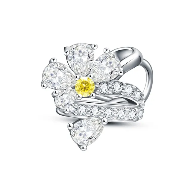 LELOUP Родиевое покрытие медь синтетический кубический цирконий нижняя заколка серьги женский серебряный