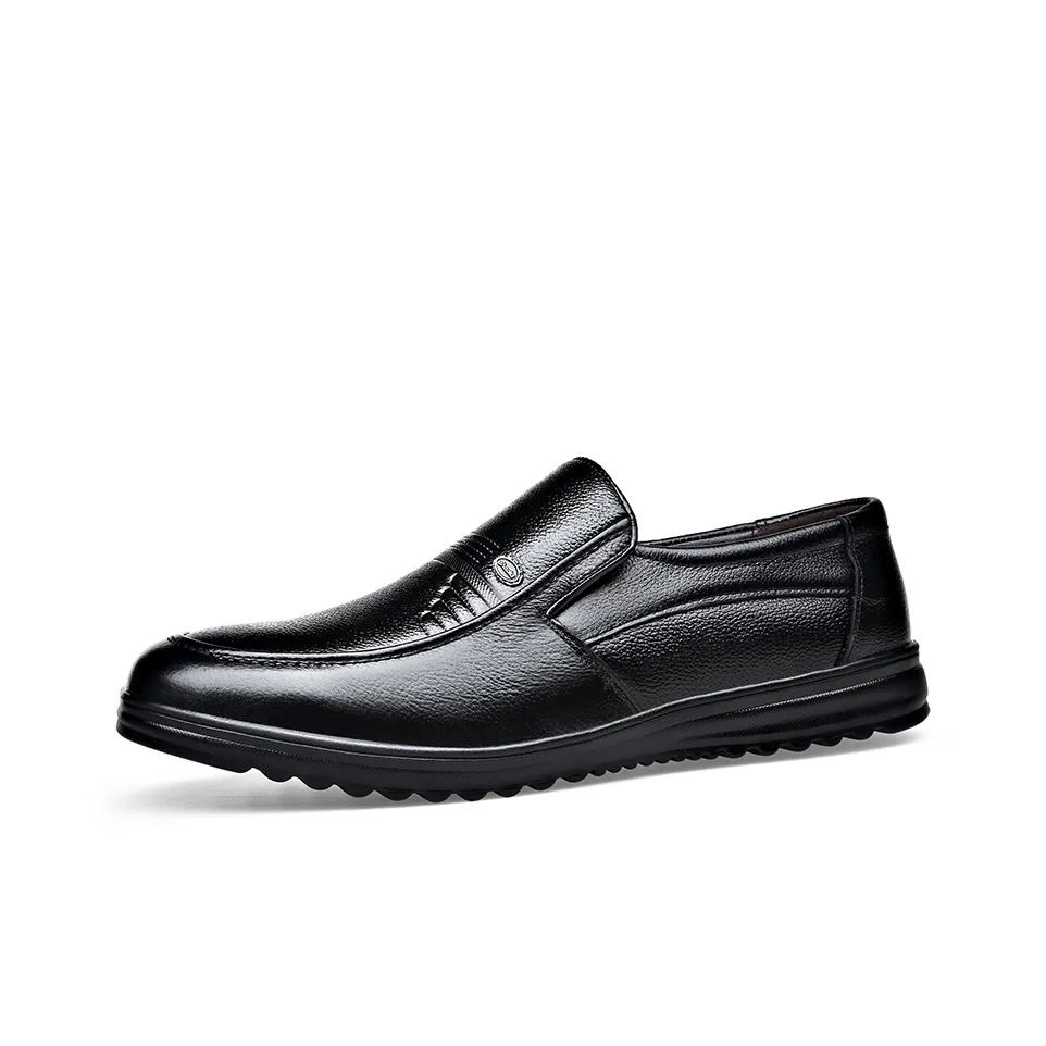 KAISER Casual Leather Shoes Men's Low Top Black