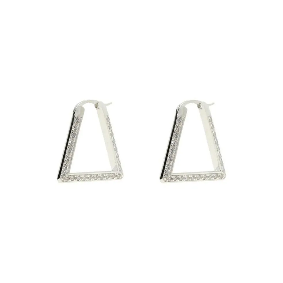 Bottega Veneta Logo Engraved Triangle Earrings