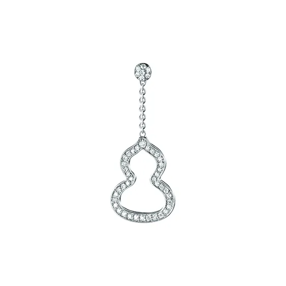 Qeelin Wulu 18K White Gold Diamond Earrings Women's Silver