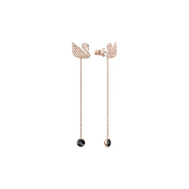 Swarovski Artificial Crystal Earrings Women's Rose Gold Tone Plated