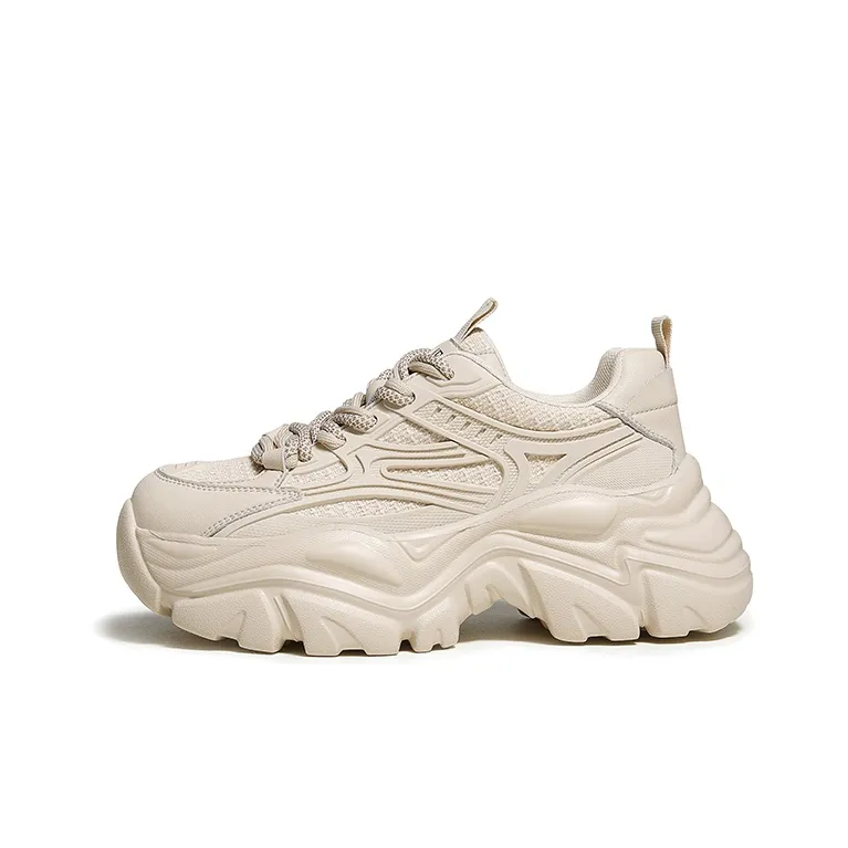 CAMEL Chunky Sneakers Women's Low Top Apricot/Black
