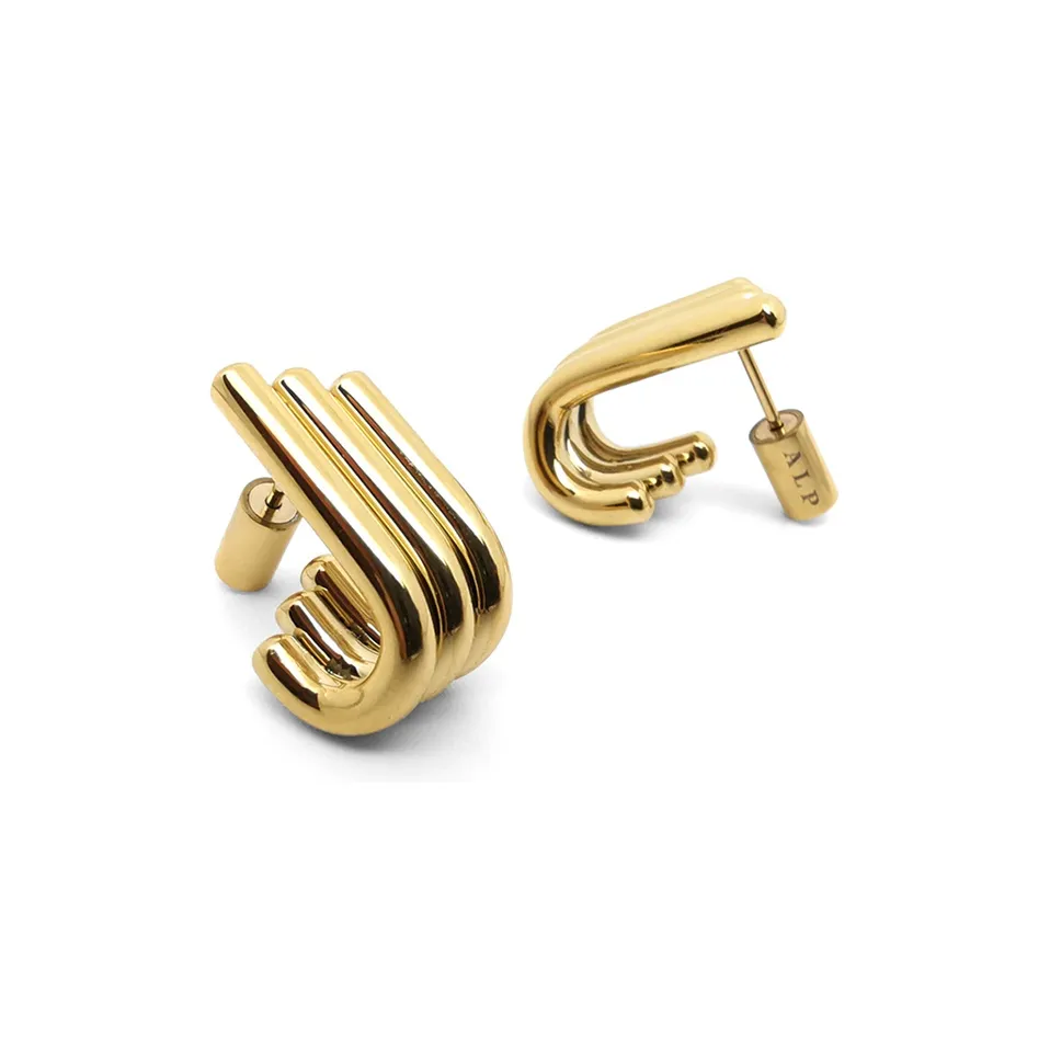 ALP JEWELRY Серьги из нержавеющей стали унисекс золото