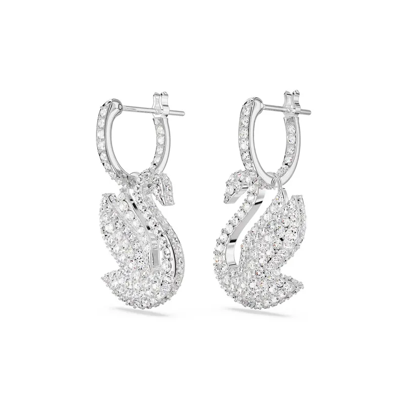 Swarovski Swan Hoop Earrings