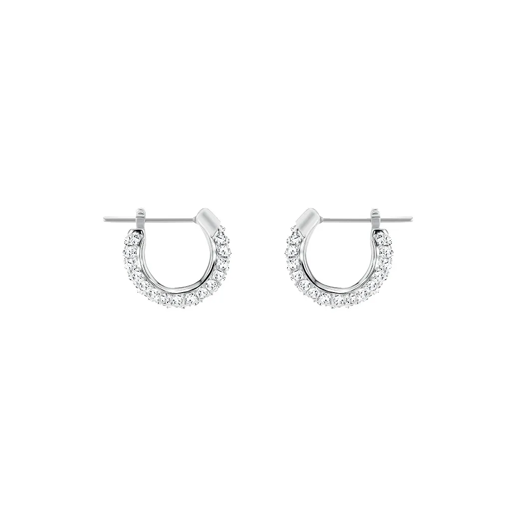 Swarovski Faux Crystal Stone Earrings Women's White Gold Plated