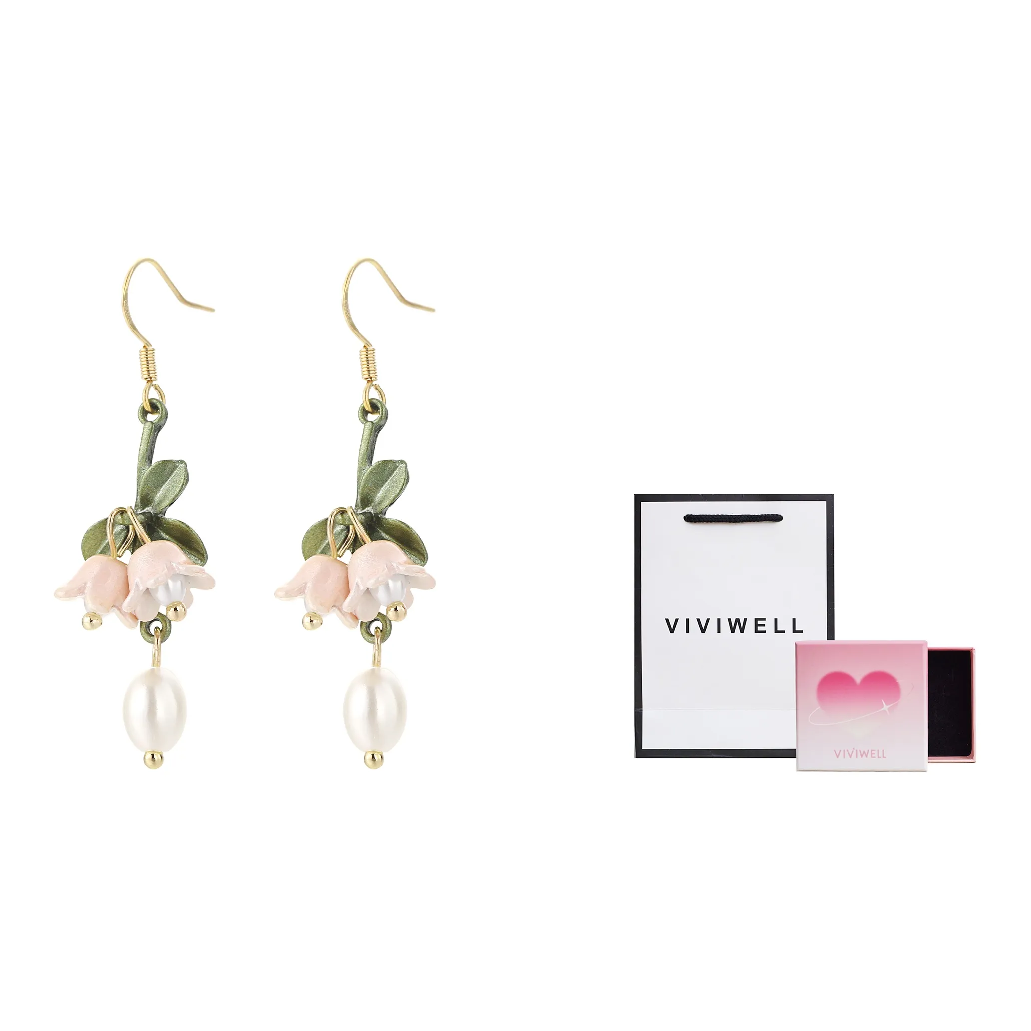 VIVIWELL Медные Серьги Ландыш HOOP Серьги Женские