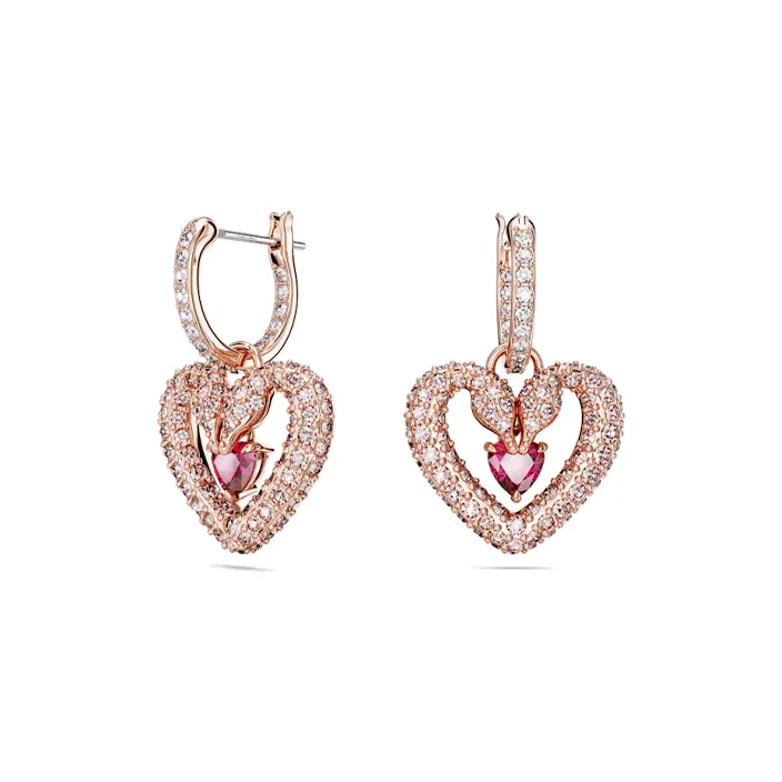 Swarovski Rose Gold Plated Earrings Unisex Gold