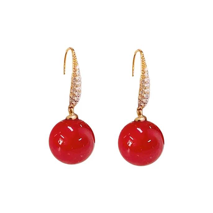 NATURALLYJOJO Нишевый дизайн стиль серьги женские красные