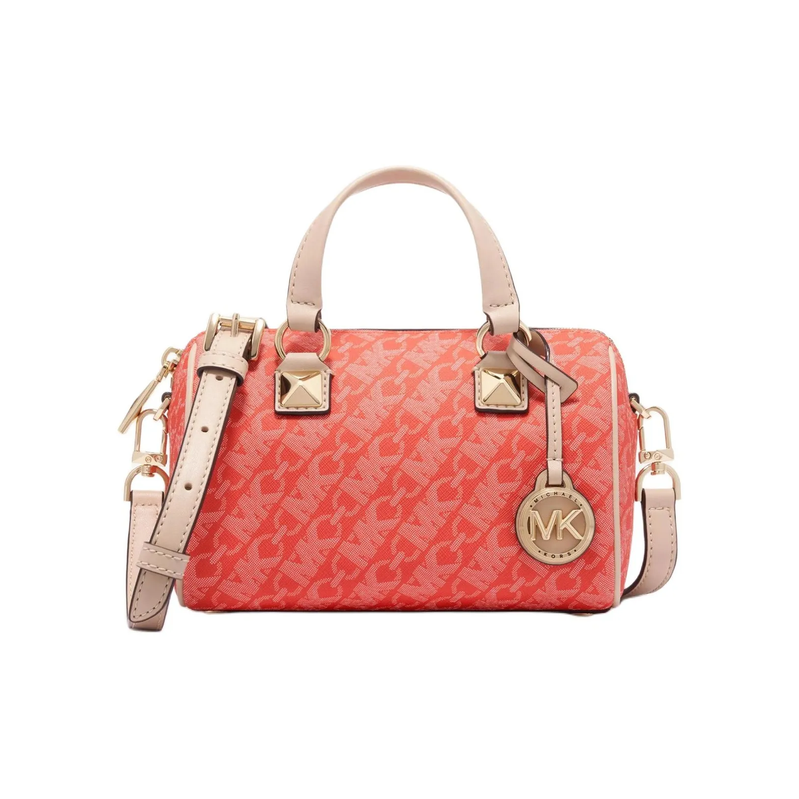 MICHAEL KORS Grayson Искусственная кожа Бостон Сумка Сумка через плечо Сумка через плечо Маленькая Женская Кораллово-красная