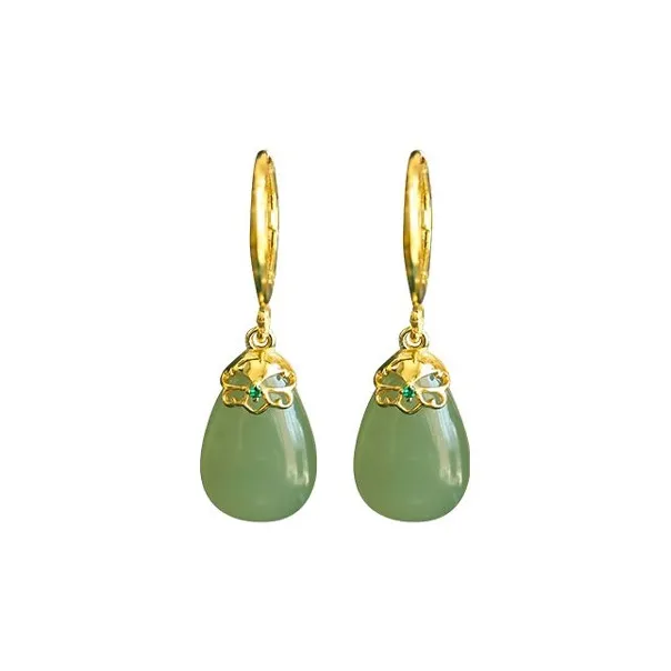 Heng Tai Jewelry S925 Silver, Hetian Jade Earrings Women's