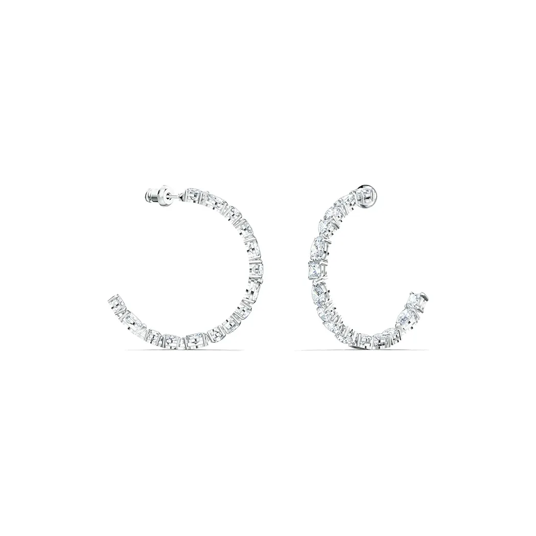 Swarovski Tennis Deluxe Rhodium Plated Earrings Women's