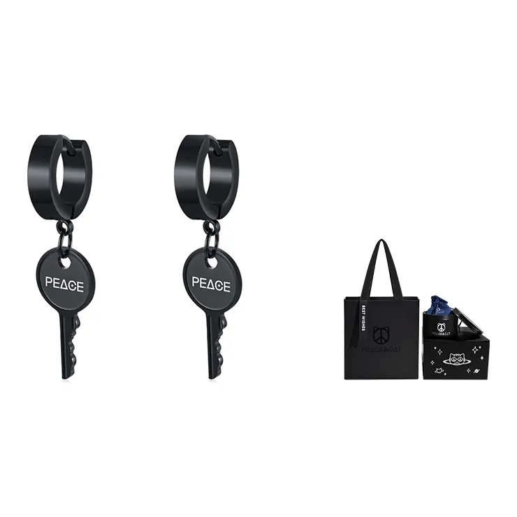 PEACE & CAT Серьги из титановой стали унисекс