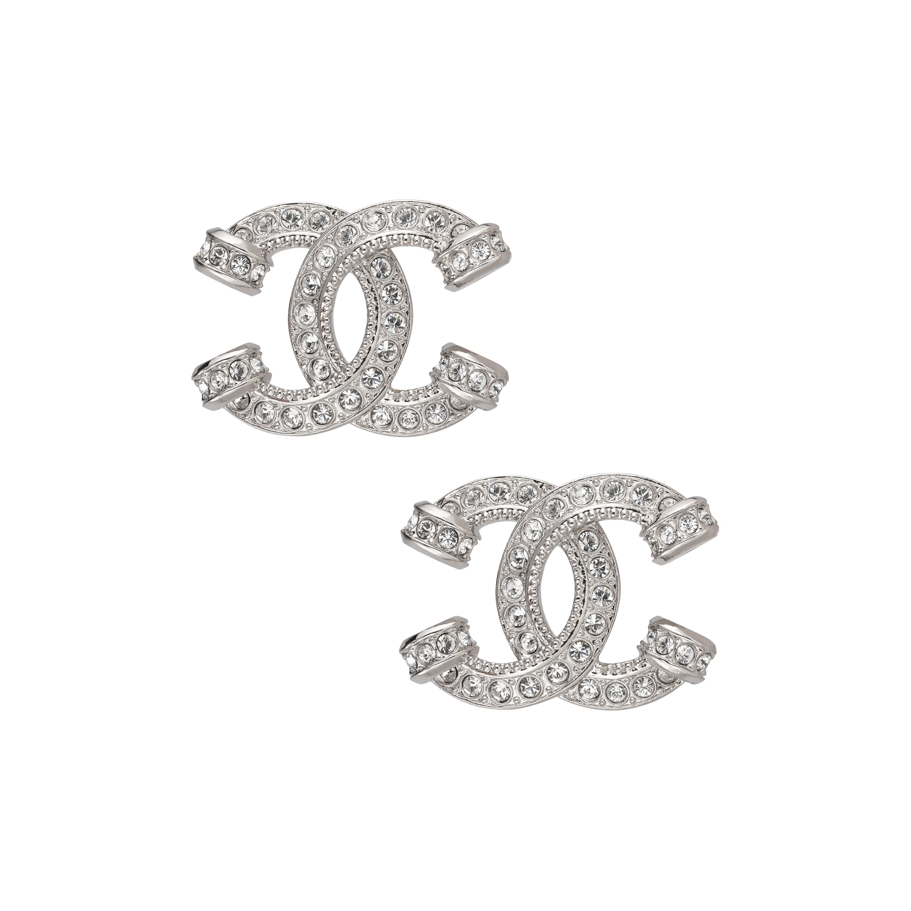 CHANEL Metal Earrings Women's Silver