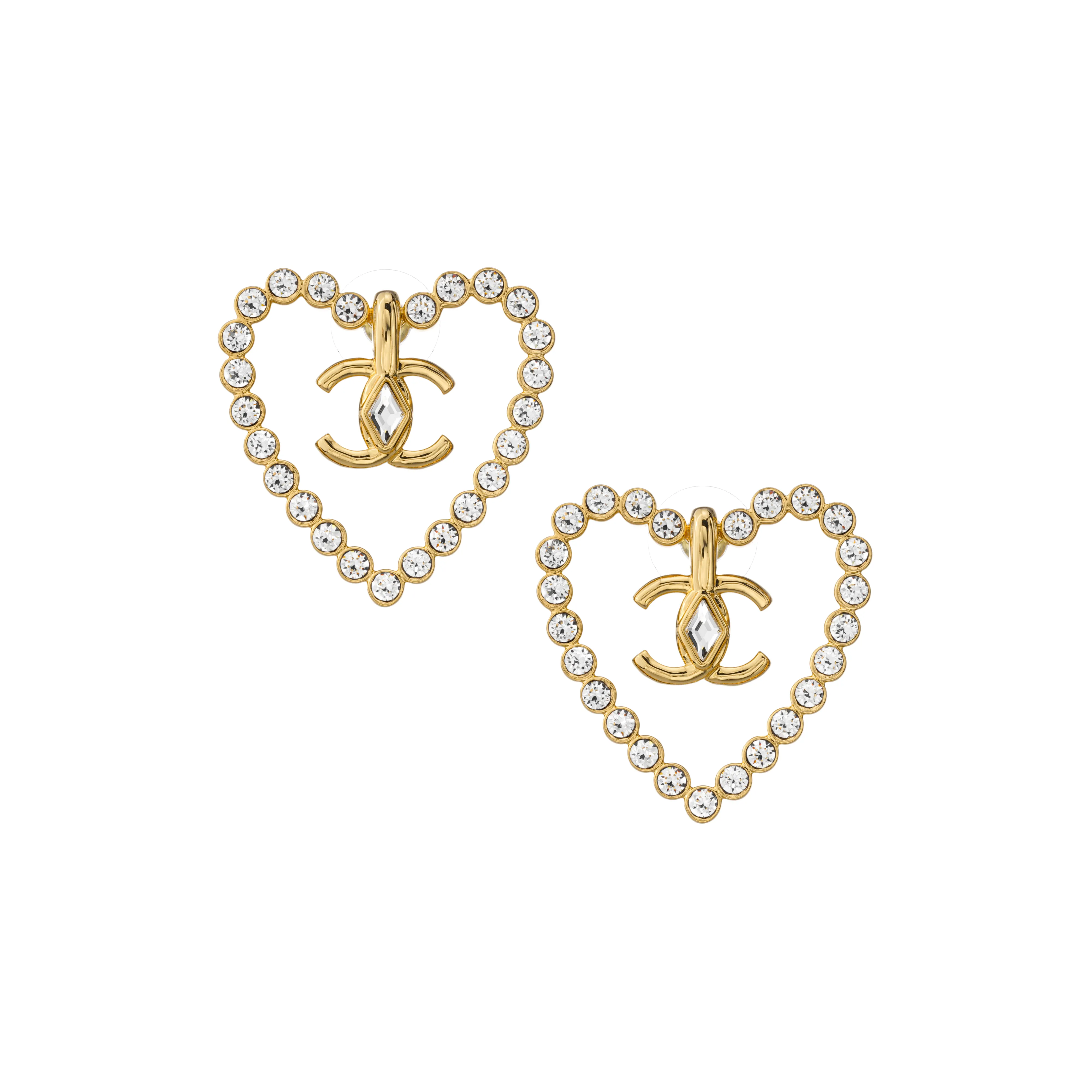 CHANEL Hoop Earrings Women's Gold