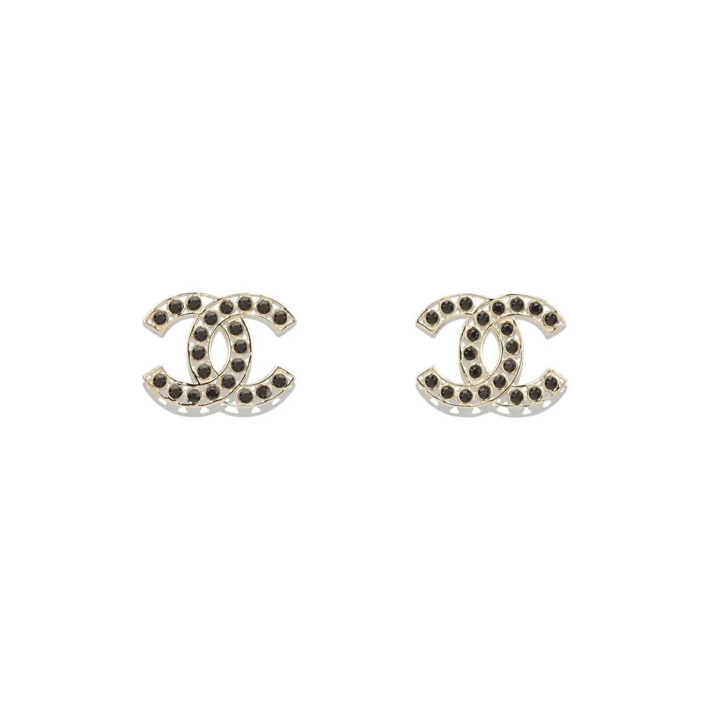 CHANEL Metal Earrings Women's Gold/Black
