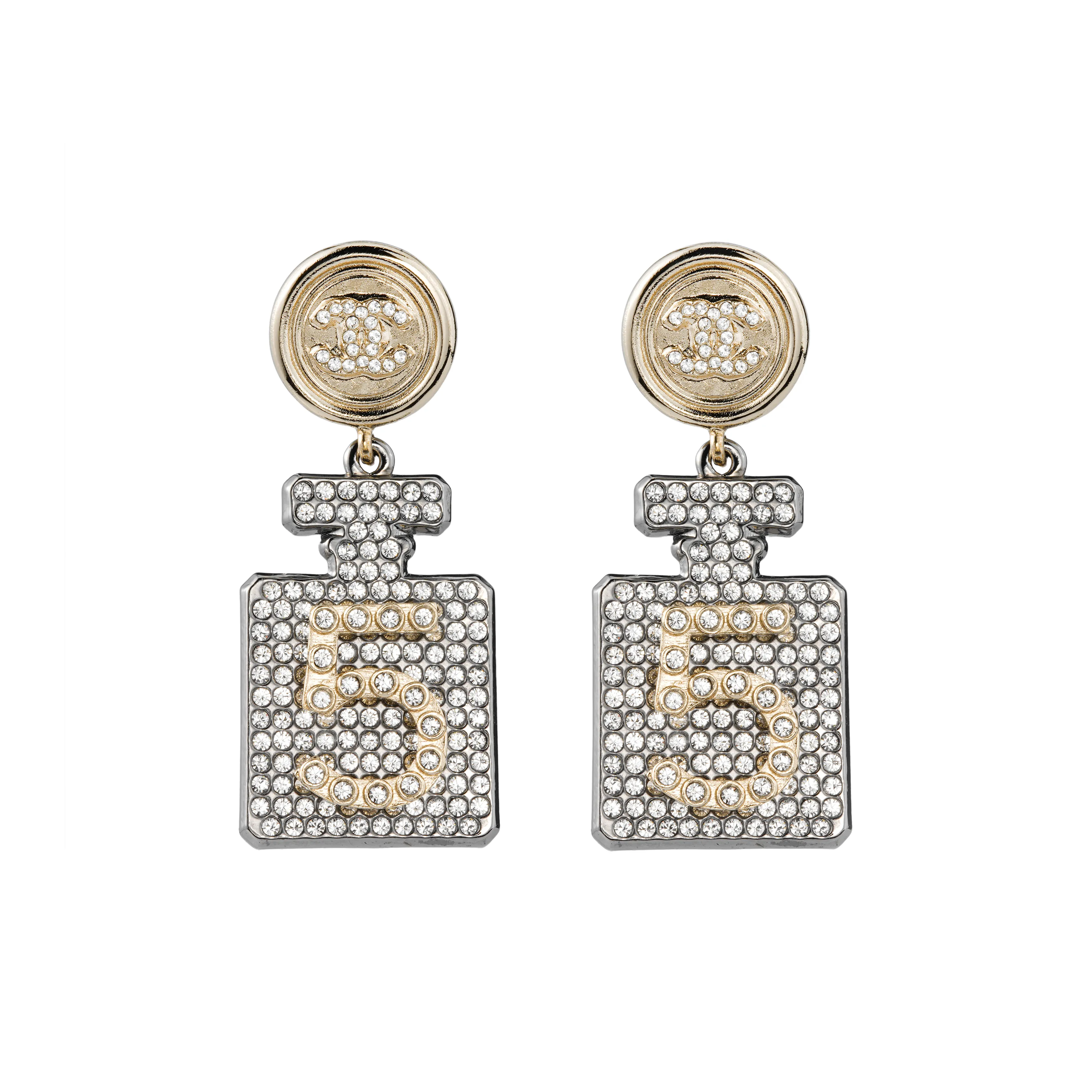 CHANEL Earrings Women's Dark Gray