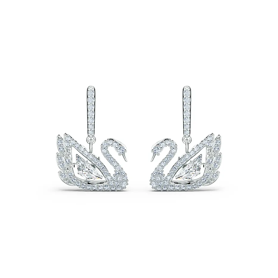Swarovski Artificial Crystal Earrings Women's White