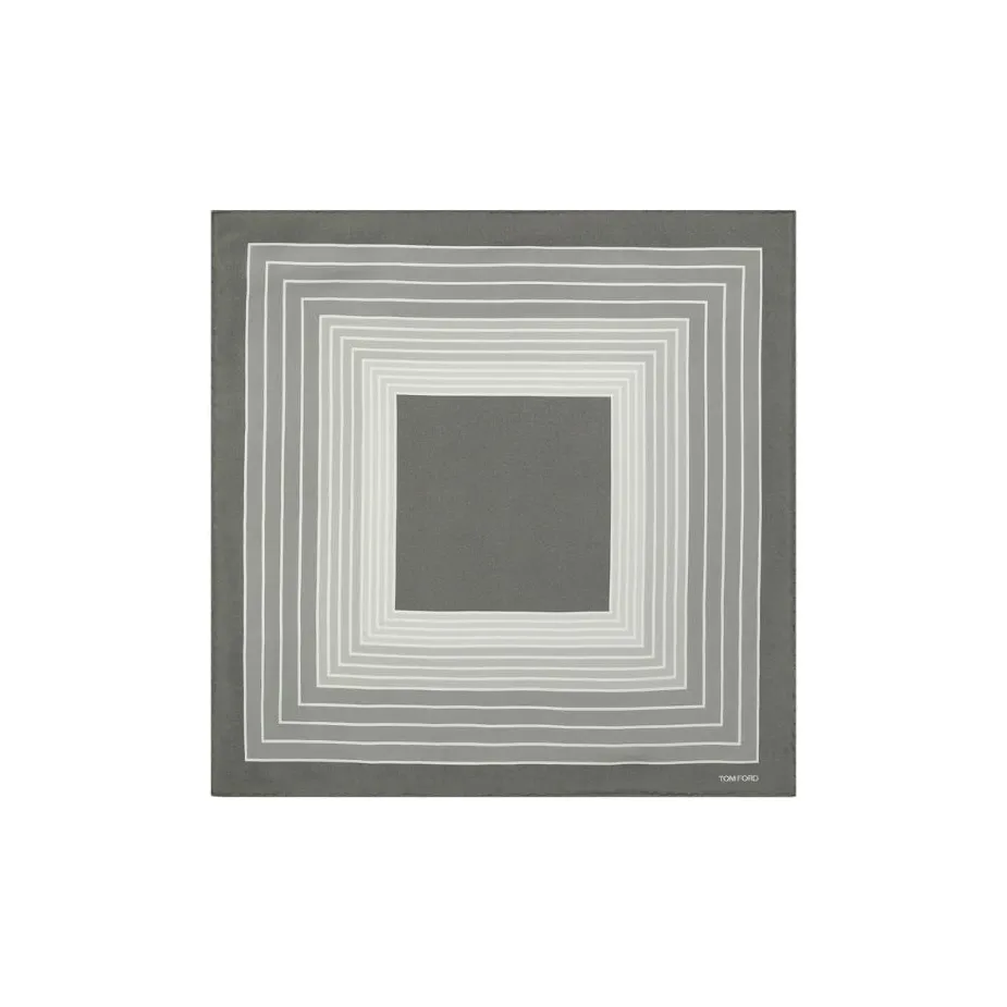 TOM FORD Geometric print Silk Pocket Square