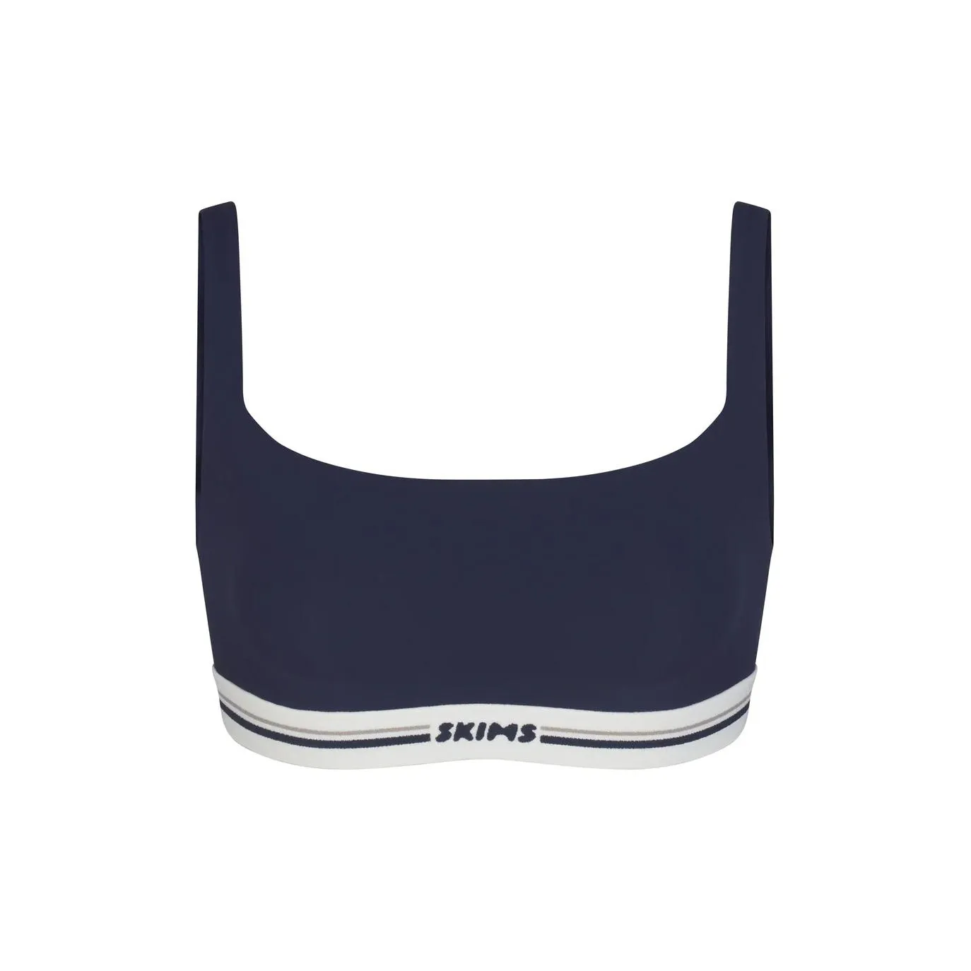 SKIMS FITS EVERYBODY Series LOGO STRAIGHT NECK BRALETTE Bra Women's NAVY/Marine Blue