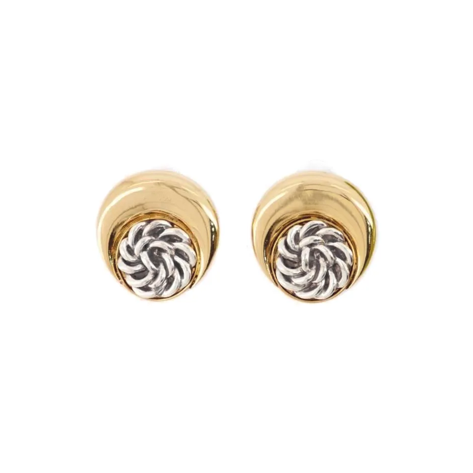 Marine Serre Regenerated Buttons Moon Earrings