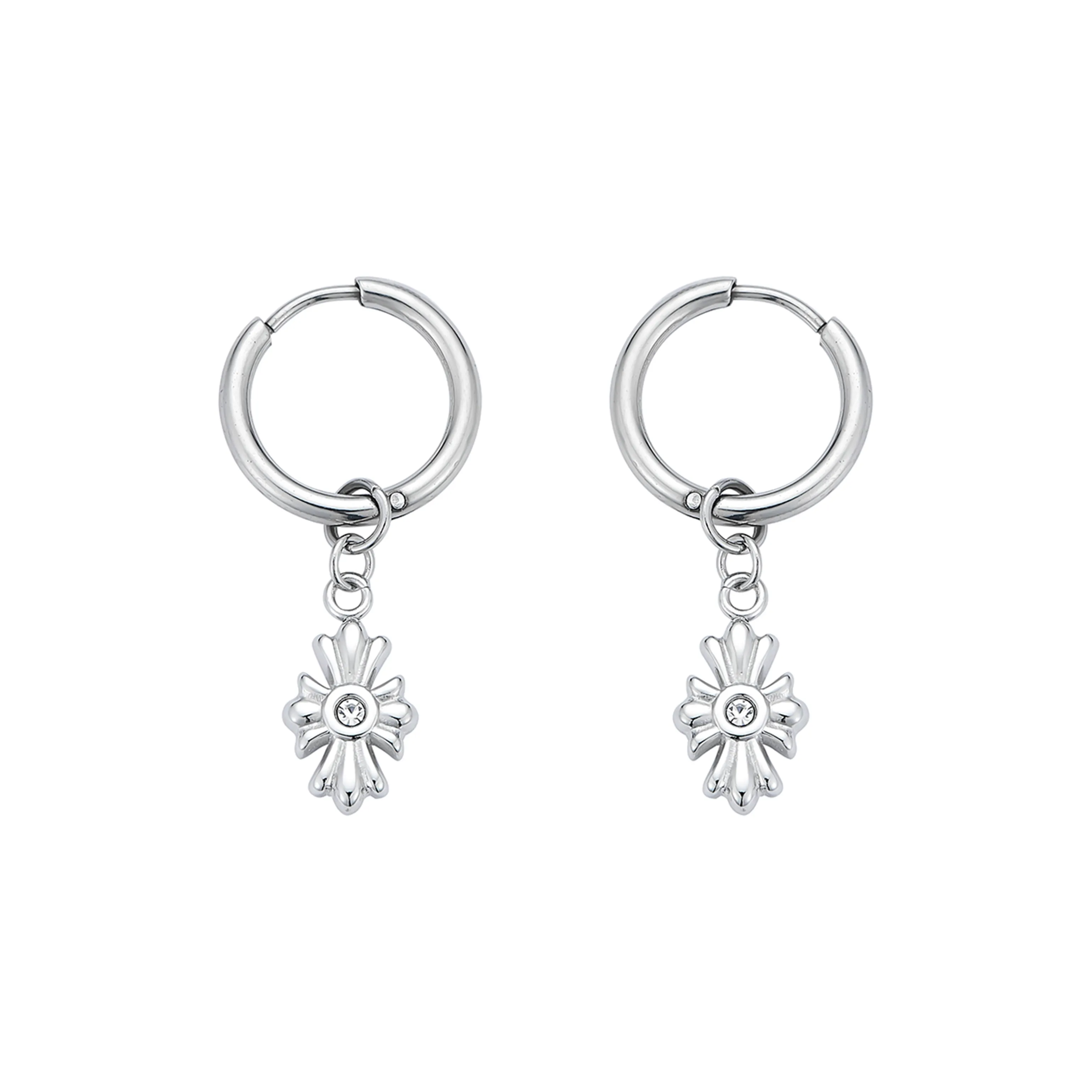 Серьги Cooraree из титановой стали с цирконием унисекс